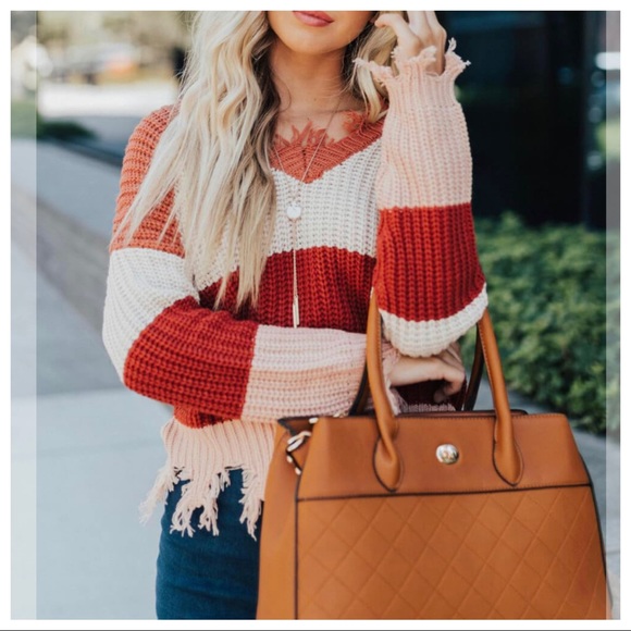 ✨LAST ONE✨Multi Color Block V Neck sweater - Picture 2 of 8